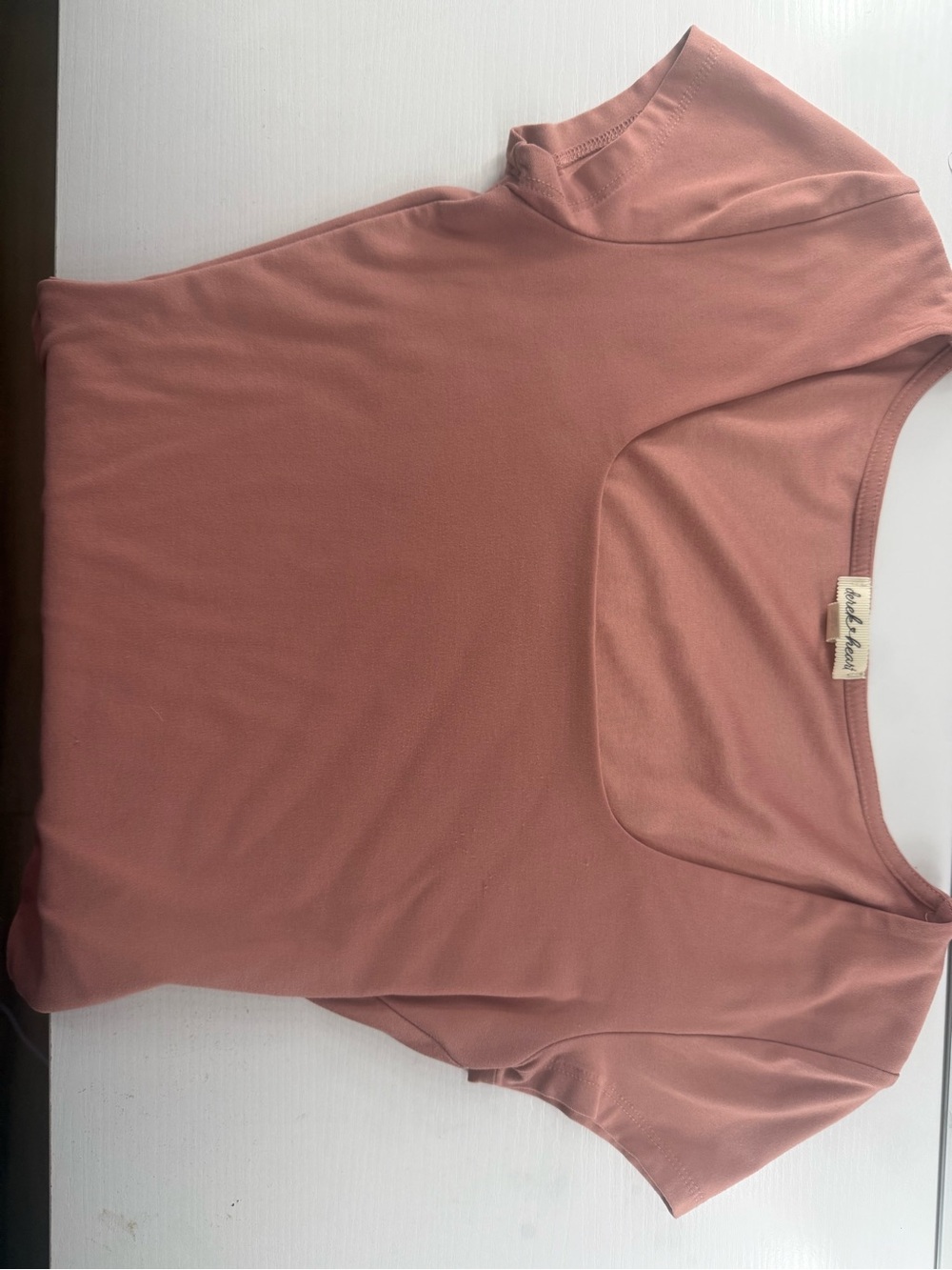 Derek Heart Mauve Scoop Neck Short Sleeve Tee